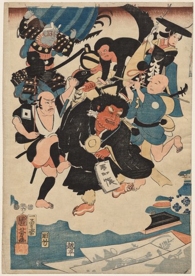 Ukiyo Matahein ja hänen kuuluisten maalaustensa outo esiintyminen tekijältä Utagawa Kuniyoshi