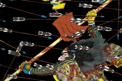 Taistelu Shijō Nawatessa, noin 1857 tekijältä Utagawa Kuniyoshi
