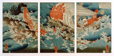 Yojibein uhraus tekijältä Utagawa Kuniyoshi