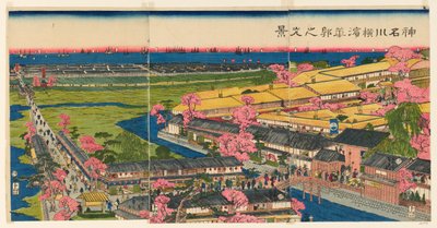 Panoramic View of Te P Wreathlete rs -jäsen Yokohama, Kanagawa tekijältä Utagawa Sadahide