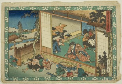 Kylän koulukohtaus (Terakoya), sarjasta "Sugawaran salaisuudet (Sugawara denju)". tekijältä Utagawa Sadahide