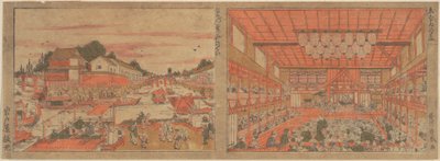 Vilvoittelua Nakazussa / Kabuki-teatteri tekijältä Utagawa Toyoharu