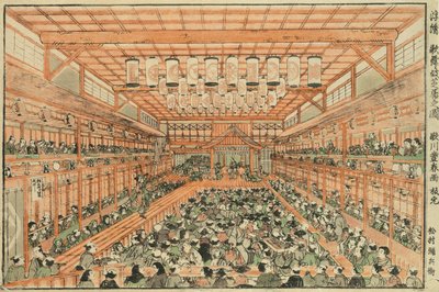 Perspektiivikuva Kabuki-teatterista tekijältä Utagawa Toyoharu