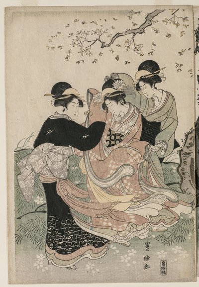 Kirsikankukkia tuulessa tekijältä Utagawa Toyokuni