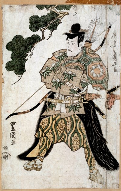 Japanilainen p Rin t: Asamurai Port Rai t. Painching g ja usein laulaa tekijältä Utagawa Toyokuni