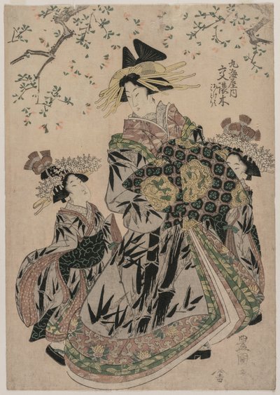 Koulu r hand jack snipe f Maru katkarapu ja r kalju paistettu on suunnitelma d vihreä, c. 1805. tekijältä Utagawa Toyokuni
