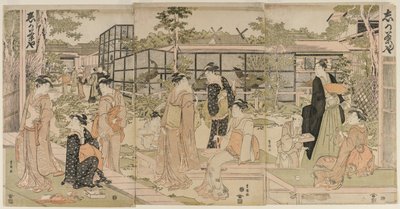 Vieraita Shika Tea Housessa 1790-luvun alussa. tekijältä Utagawa Toyokuni