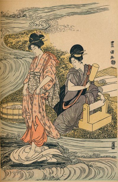 Pesuvaatteet, c1800 tekijältä Utagawa Toyokuni