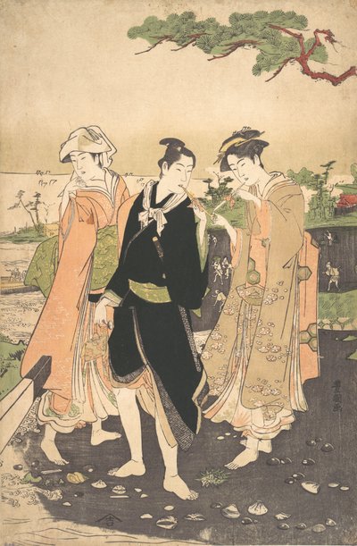 Merenrantaa pitkin Futamissa. tekijältä Utagawa Toyokuni I