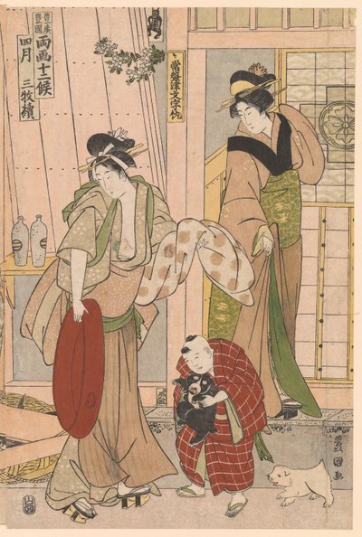 Fourth Month Fishmonger, sarjasta Twelve Months Seasonal Signs tekijältä Utagawa Toyokuni I