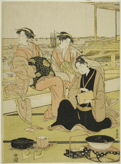 Näköala lahdelle ja Shinagawalle tekijältä Utagawa Toyokuni I