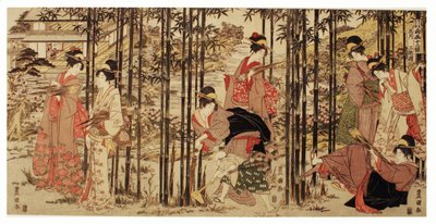 The Fifth Month, Set of Three (Gogatsu sambukutsui), sarjasta "Twelve Months by the Twin Brushs of Toyohiro and Toyokuni" tekijältä Utagawa Toyokuni I