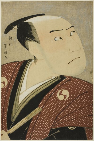 Näyttelijä Sawamura Sojuro III Oboshi Yuranosukena näytelmässä "Edo no Hana Ako no Shiogama", joka esitettiin Kiri-teatterissa neljännellä kuukaudella 1796 tekijältä Utagawa Toyokuni I