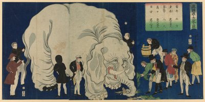 Suuri norsu vieraalta maalta (Ikoku watari dai zo no zu) tekijältä Utagawa Yoshiharu