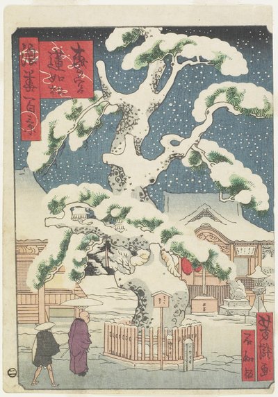 Rennyo-mänty Miyanomorissa, 1800-luku (värillinen puupainatus) tekijältä Utagawa Yoshitaki