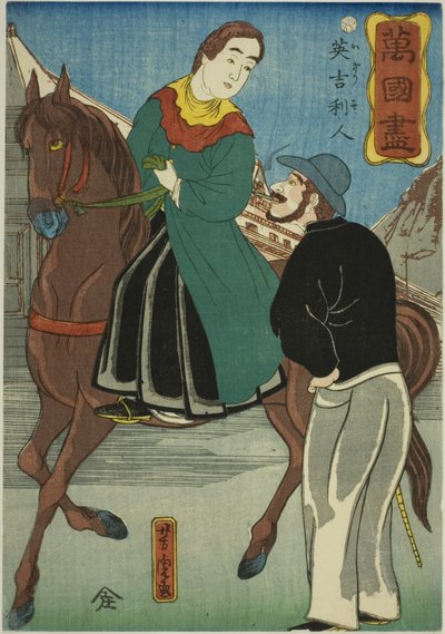 Englanti (Igirisujin), sarjasta "A Collection of Various Countries (Bankoku zukushi)" tekijältä Utagawa Yoshitora
