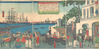 Lontoon satama Englannissa, 2. kuukausi, 1862. tekijältä Utagawa Yoshitora