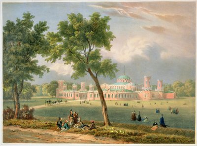 Pietari Suuren palatsi Moskovassa, paina Edouard Jean-Marie Hostein (1804-89), julkaisi Lemercier, Pariisi, 1840-luku tekijältä V. Adam