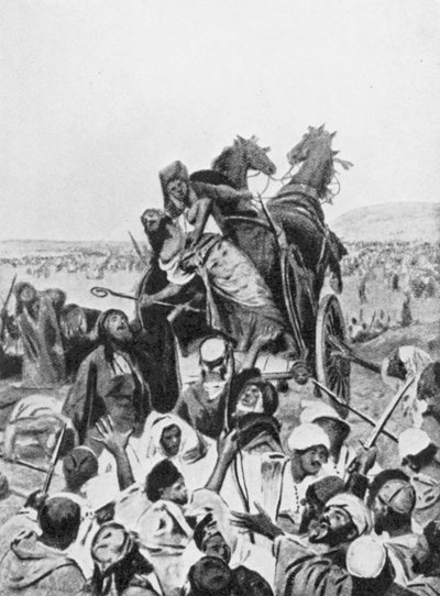 Ramoth-Gileadin taistelu 853 eaa. (litografia) tekijältä Vaclav (1851 1901) (after) Brozik