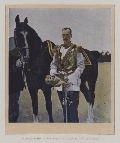 Venäjän suurherttua Paul Aleksandrovitšin muotokuva (värinen lito) tekijältä Valentin Aleksandrovich (after) Serov