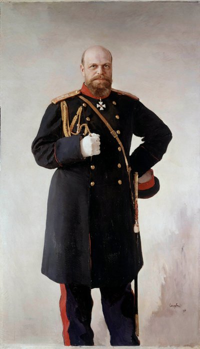 Muotokuva Aleksanteri III:n (1845-1895), Venäjän keisarin jalassa Valentin Serovin (1865-1911) maalaus 1895 Pietari. Chateau De Peterhof - täyspitkä muotokuva Aleksanteri III:sta (1845-1895), Venäjän keisarista. Valentin Serovin (1865-1911) maalaus tekijältä Valentin Aleksandrovich Serov