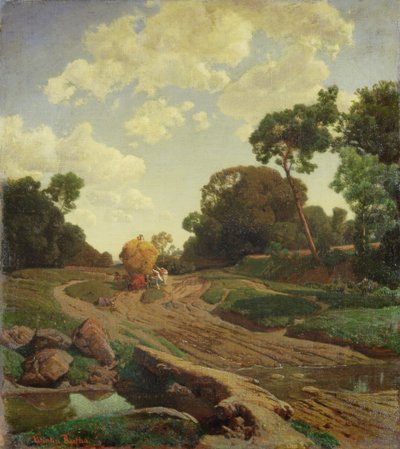 Maisema Haywagonin kanssa, n. 1858 tekijältä Valentin Ruths