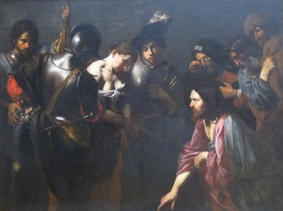 Kristus ja avioton nainen tekijältä Valentin de Boulogne