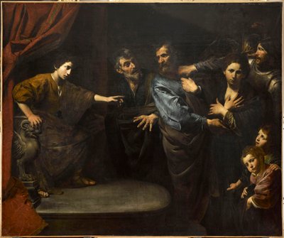 Suzannen syyttömyys tunnustettu tai Danielin tuomio - Susannan syyttömyys eli Danielin tuomio, kirjoittanut Valentin de Boullogne (1591-1632). Öljy kankaalle tekijältä Valentin de Boulogne