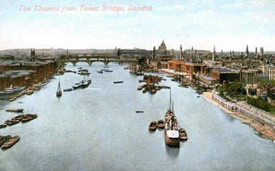 Thames-joki, Lontoo, 1900-luvun alku. tekijältä Valentine and Sons Publishing Co