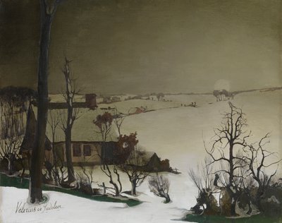 Talvimaisema aamulla (öljy paneelissa) tekijältä Valerius de Saedeleer