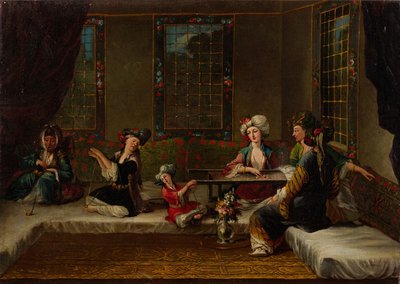 Naisten kirjonta, 1730-luku tekijältä Vanmour