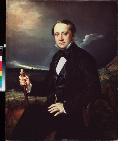 Alexandre Sapožnikovin muotokuva (Aleksanteri Sapožnikovin muotokuva) - Vasili Andrievich Tropininin (Vasili Tropinine) maalaus (1776-1857), huile sur toile tekijältä Vasili Andreevich Tropinin
