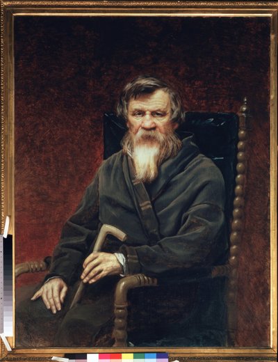 Historioitsija ja toimittaja Mihail (Michel) Pogodin (1800-1875) muotokuva. Vasili (Vasili) Grigorjevitš Perovin (1834-1882) maalaus, öljy kankaalle tekijältä Vasili Grigorevich Perov