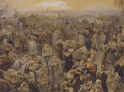Venäjän joukkojen vetäytyminen Moskovasta 1812, 1907 tekijältä Vasili Petrovich Lebedev