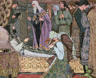 Donin suurruhtinas Dmitry (1350-89) kuolinsänky, n. 1910 tekijältä Vasili Vasil