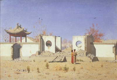 Kiinalainen temppelin raunio Akkentissa, 1869-1870 tekijältä Vasili Vasilievich Vereshchagin