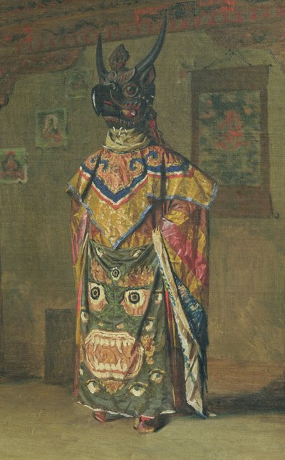 Buddhalainen lama loman aikana Pemionchin luostarissa, 1874-76 tekijältä Vasili Vasilievich Vereshchagin