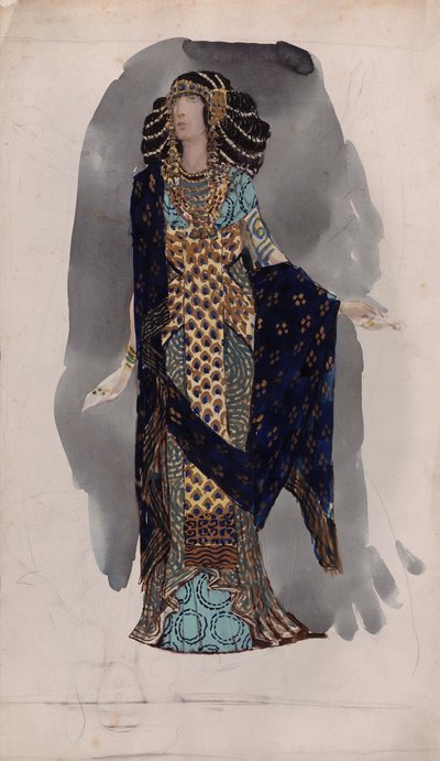Pukusuunnittelu sarjasta Oriental dancers, 1900-luku tekijältä Vasili Vasilyevich Vladimirov