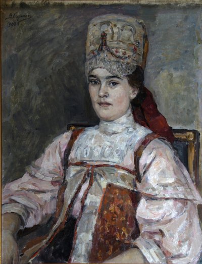 Natalia Fjodorovna Matvejevan muotokuva, 1908 tekijältä Vasilij Ivanovic Surikov