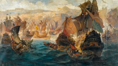 Konstantinopolin valloitus ristiretkeläisten toimesta (Konstantinopolin piiritys tekijältä Vasilios Chatzis