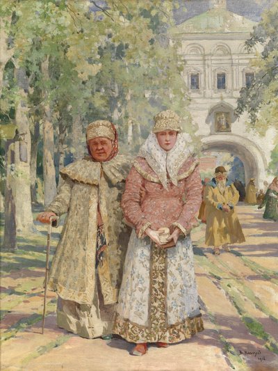 Luostarin portin ulkopuolella, 1916 tekijältä Vasily Ivanovich Navozov