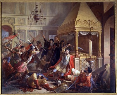 Prinssi Michail Volkonskyn sankariteko Puolan piirityksen aikana vuonna 1610 tekijältä Vasily Kuzmich Demidov