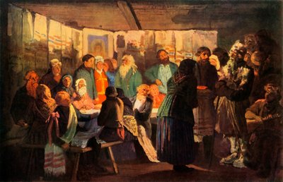 "Taikuri saapuu kylän häihin", 1874, 1965. tekijältä Vasily Maksimov