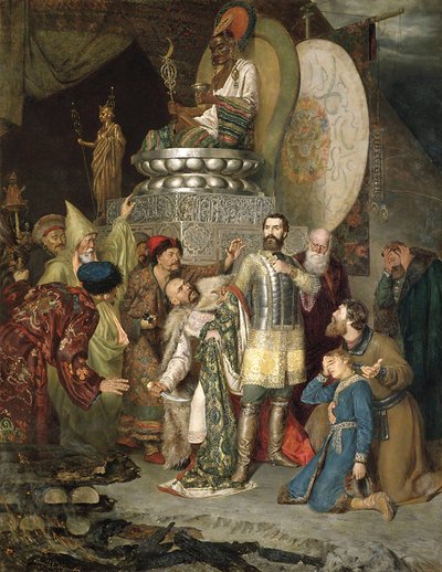 "Prinssi Mikael Tšernigovista Batu Khanin leirillä", 1246 1883. tekijältä Vasily Smirnov