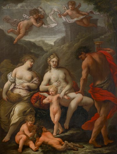 Ceres, Bacchus ja Venus, n. 1550-1610 (öljy kankaalle) tekijältä Venetian School