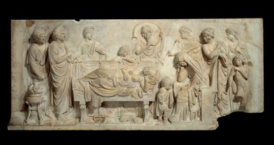 Funebre Basin reliefimarmoriseremonia Venetsiassa 1500-luvun alussa Pariisissa, Louvre-museo tekijältä Venetian School