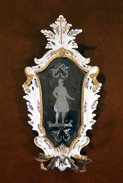 Venetsialainen kattokruunu keramiikka ja Muranon peili. 1700-luvulla. Venetsia, Ca 