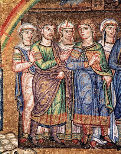 Nooan, Nooan poikien elämä (mosaiikkiyksityiskohta tekijältä Veneto Byzantine School