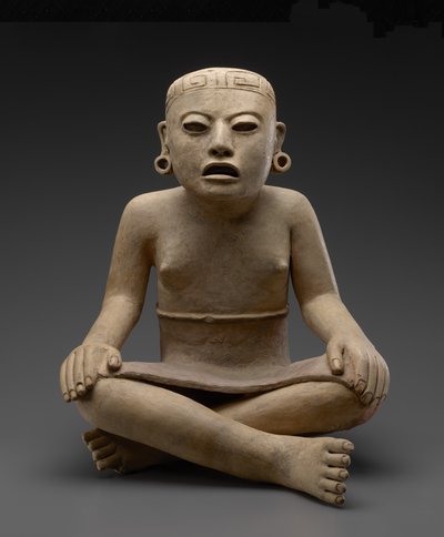 Istuva nainen, 600-900 jKr (keramiikka ja monivärinen pigmentti) tekijältä Veracruz Gulf Coast Civilisation