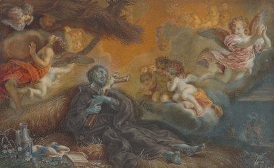 Pyhän Franciscus Xavierin kuolema, noin 1750 (öljy pergamentille). tekijältä Veronica Stern